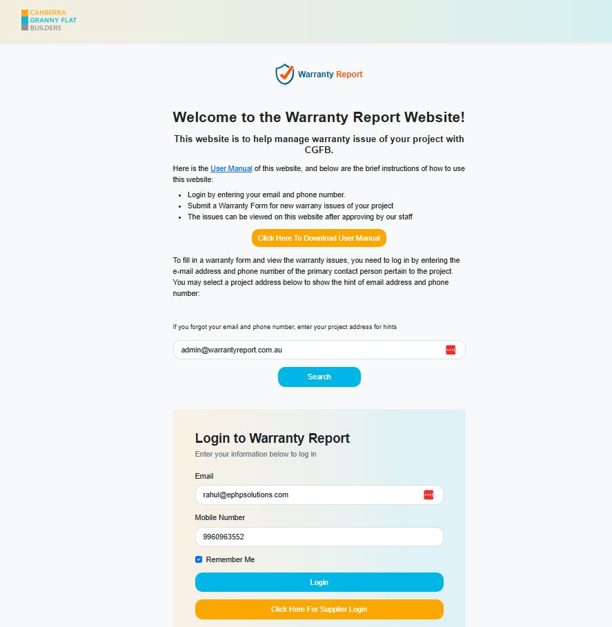 Warranty Report