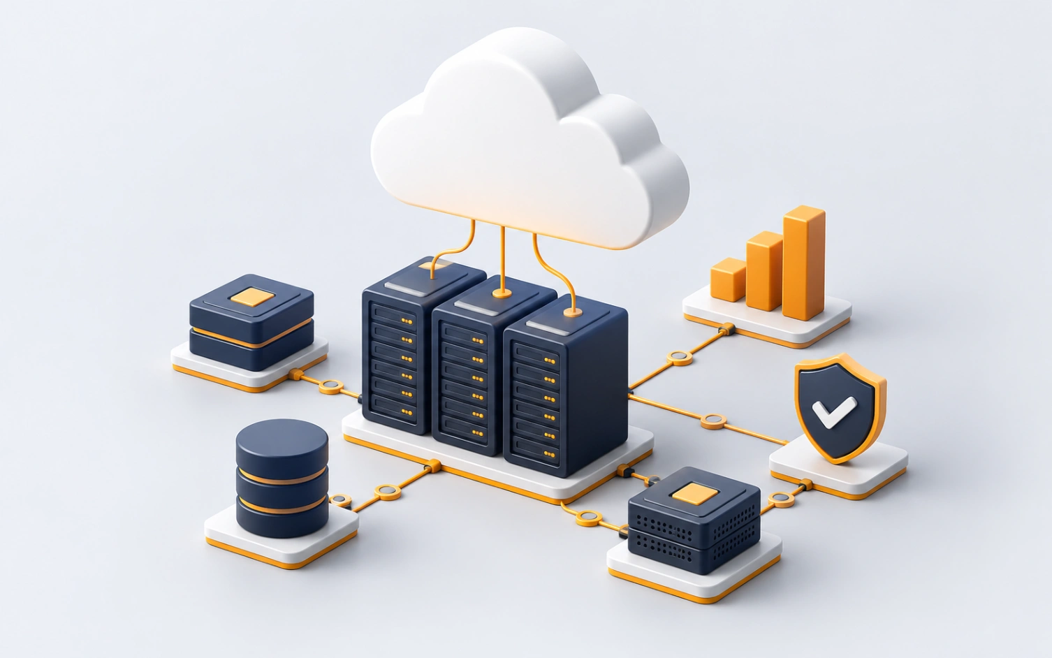 AWS cloud infrastructure with servers, storage and security