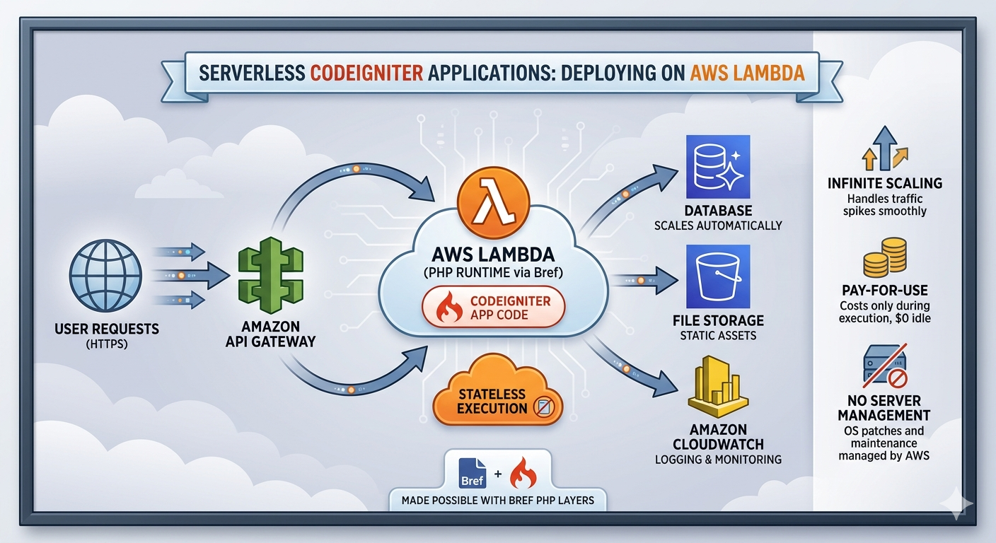 Serverless CodeIgniter Applications: Deploying CodeIgniter Apps Using Serverless Platforms like AWS Lambda